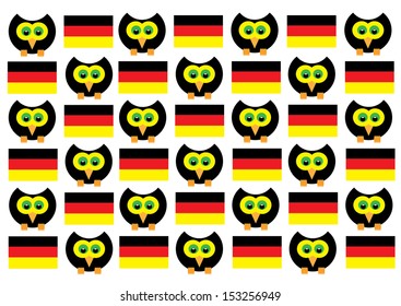 Bird and German Flag Wallpaper. Vector
