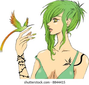 bird and girl
