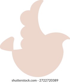 Pássaro dando polegares para cima com asa arredondada e bico, silhueta arrojada e curvas suaves. Símbolo de aprovação, êxito, curtir e feedback positivo. Ilustração de vetor de desenhos animados.