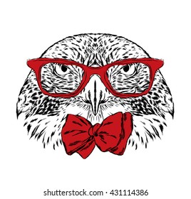 Bird glasses. Vector illustration for greeting card, poster, or print on clothes.