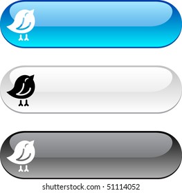 Bird glossy buttons. Three color version.
