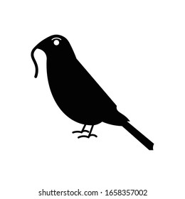 Bird with glyph icon vector