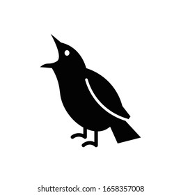 Bird with glyph icon vector