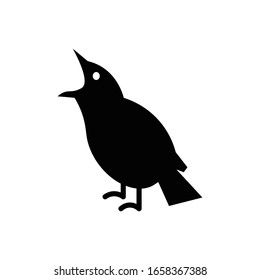 Bird with glyph icon vector