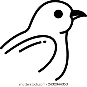 bird glyph and line vector illustration