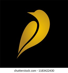bird gold logo design template
