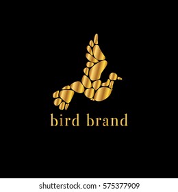 Bird golden vector logo template