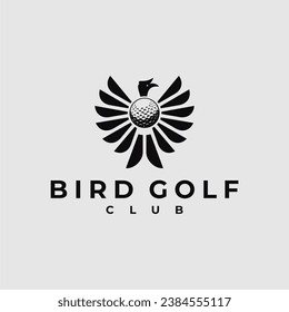 BIRD GOLF CLUB MASCOT BORNEO SPORT LOGO VECTOR ICON ILLUSTRATION