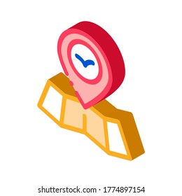 Bird Gps Marca Pin En El Icono De Mapa Vector De Línea Delgada. Localización y posición de aves, Signo de animales de investigación de cartografía. ilustración de símbolo aislado de color