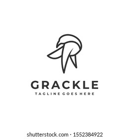 Bird Grackle Line Art Designs Concept illustration Vector Template, Suitable for Creative Industry, Multimedia, entertainment, Educations, Shop, and any related business