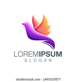 bird gradient color logo design