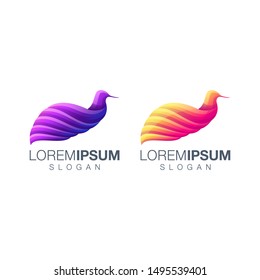 bird gradient color logo design