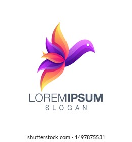 bird gradient color logo design
