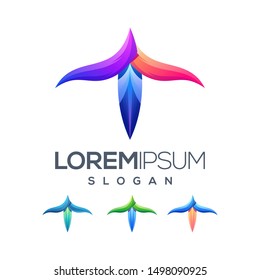 bird gradient color logo design