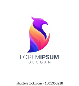 bird gradient color logo design