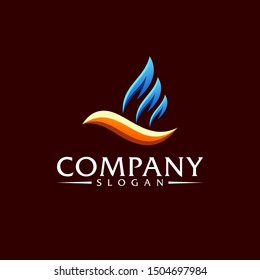 bird gradient color logo design