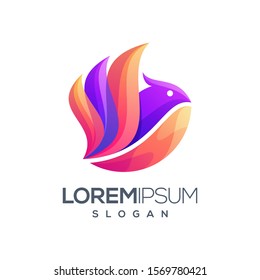 bird gradient color logo design