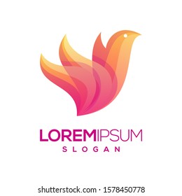 bird gradient color logo design