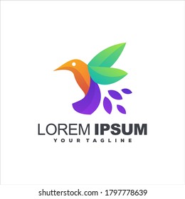 bird gradient color logo design