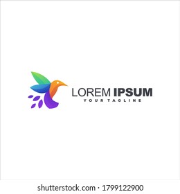 bird gradient color logo design