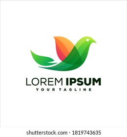 diseño de logotipo de color de gradiente de pájaro