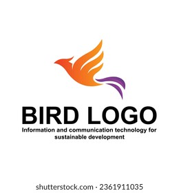 Bird gradient color logo design