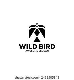  ilustración vectorial de diseño de logotipo colorido gradiente de pájaro 