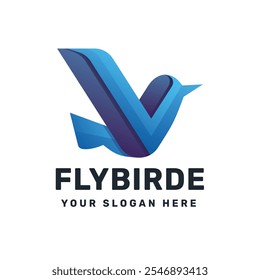 Bird gradient colorful logo design