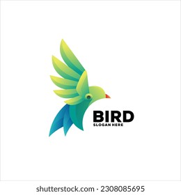 Bird gradient design logo abstract colorful