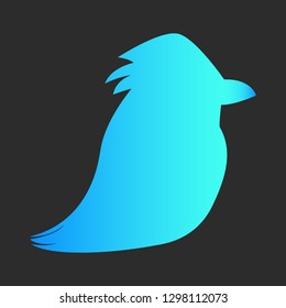 Bird gradient icon on dark background.