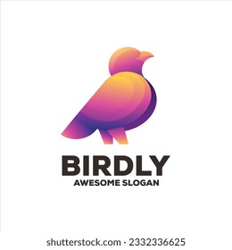 diseño de imagen de mascota de gradiente de pájaro
