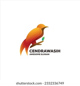 bird gradient mascot illustration logo design