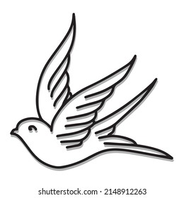 bird graphic design vector illustration, art tattoo sketch, hand draw, print use