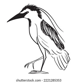 Vogelgrafik-Design, Vektorgrafik, Art Tattoo-Skizze, handgezeichnet, Druckgrafik