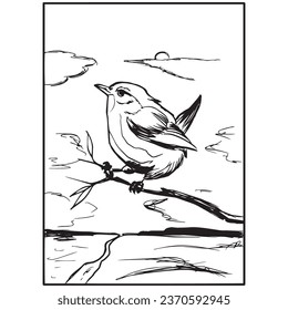 bird graphic design vector illustration,art tattoo sketch,hand draw,print use