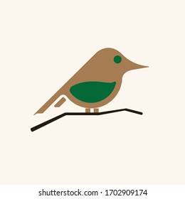 Bird graphic illustration. Brown bird vector graphic.