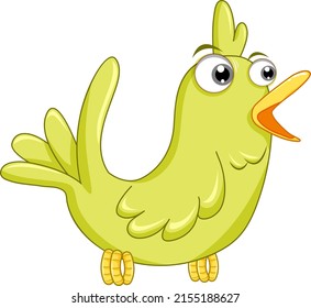 Bird with green feather illustration