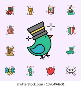 Bird, green, hat icon. St.Patricks day icons universal set for web and mobile