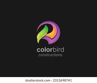 Bird green head vector logo