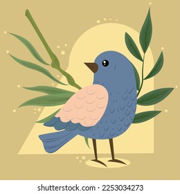 Vogelgrünblätter, Vektordesign