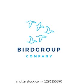 bird group colony logo vector icon illustration