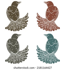 Bird Grouse Vector Illustration Isolated On A White Background
