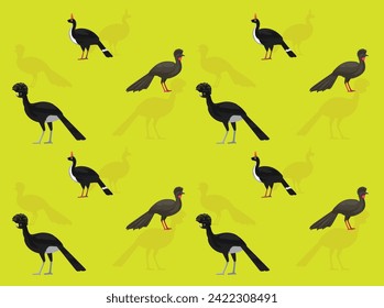 Bird Guan Curassow Cute Seamless Wallpaper Background