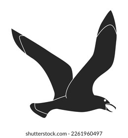 Vogelmöwe Vektorsymbol.Schwarz Vektorsymbol einzeln auf weißem Hintergrund - Vogelmöwe.