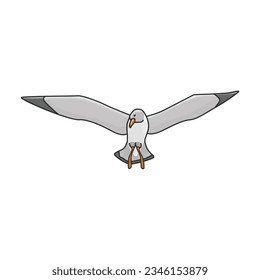 Bird gull vector icon.Color vector icon isolated on white background bird gull.