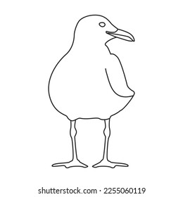 Icono vector de gaviota de pájaro.Icono de vector contorno aislado en gaviota de pájaro de fondo blanco.