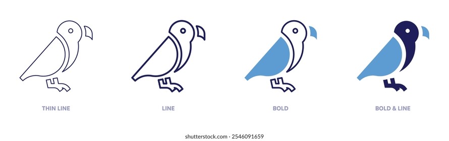 Bird habitat icon in 4 different styles. Thin Line, Line, Bold, and Bold Line. Duotone style. Editable stroke.