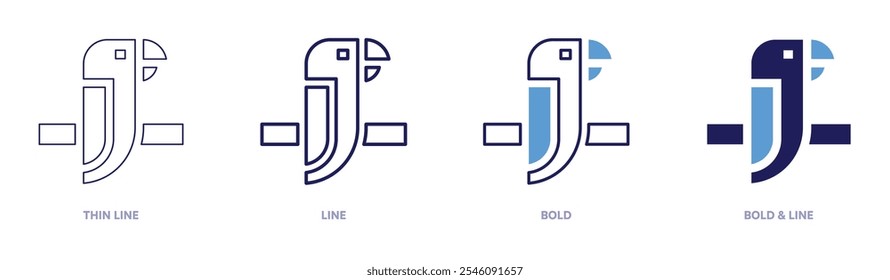 Bird habitats icon in 4 different styles. Thin Line, Line, Bold, and Bold Line. Duotone style. Editable stroke.