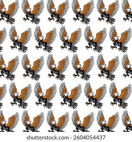 bird hand drawing pattern design 