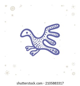 Vogel. Handgezeichnete abstrakte Vogelgrafik. Einfaches Ziehungsvogelsymbol. Teil des Sets.